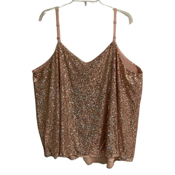 Torrid Sophie Gold Sequin Cami Tank Top women’s 3X V Neck NEW - Picture 2 of 6